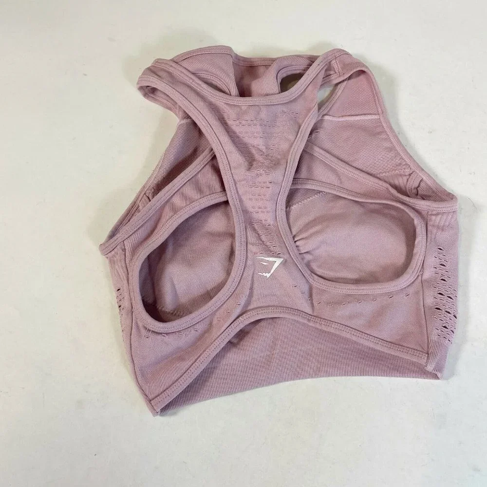 Gymshark‎ Womens Racerback Tank Seamless Sports Bra Purple XS Stretch Training